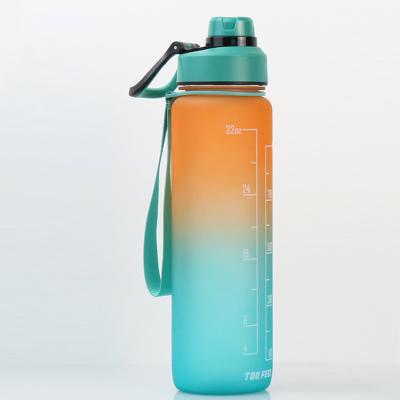 China Bpa Free Sustainable Travel 1000ml Tritan Plastic Custom Logo Eco-Friendly Sports Portable Water Bottles for sale