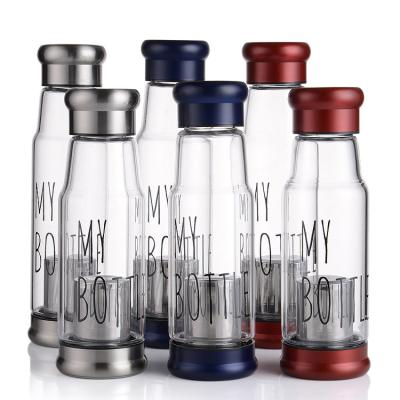 China Sustainable Borosilicate Glass Water Bottle Water Bottle 500ml Unbreakable Glass Bottle Weight for sale