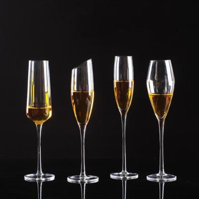 China Long stem champagne flute glass sale champagne crystal glass cylinder cheap hand made hot champagne glass for sale for sale