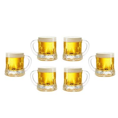 China Mini Mason Beer Mug Heavy Base Mini Free Samples Glass Beer Stocked Inmate Photo Glass For Sale for sale