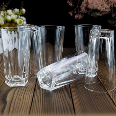 China Hot sale glass cup pentagon glass vodka mug hot sale for sale