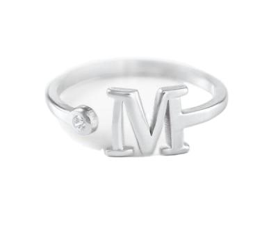 China CLASSIC Lowercase Initial Letter Ring Simple Design Customizable 925 Sterling Silver or Lead Free Brass with 18k/14k Gold Plated Rings for sale