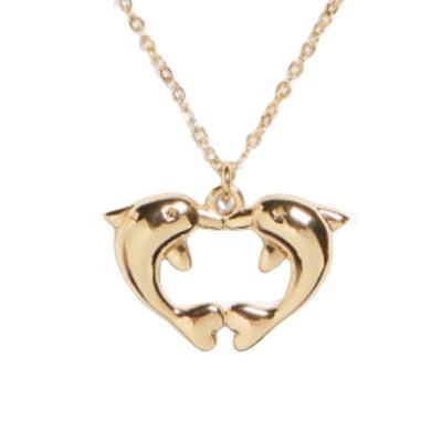 China Cute Dolphin Necklace Stainless Steel/Lead Free Brass/18K/14K Gold Plated Cute Pendant Necklace Customizable For Girls And Women for sale