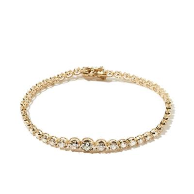 China High Quality Jewelry OEM Zirconia CLASSIC Delicate Shiny Tennis Bracelet High Quality Fine Jewelry Daily Wear Bangle Gold Plated for sale