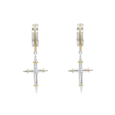 China CLASSIC Fashion Sale 925 Sterling Silver /14K/18K Christian Cross Earrings Custom Gold Plated OEM Acceptable For Jewelry Making for sale