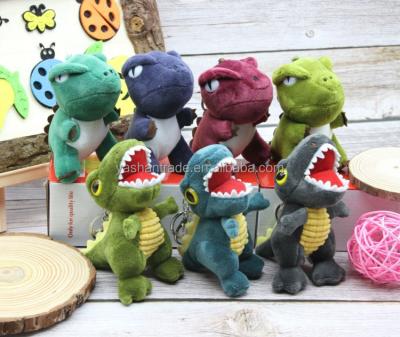 China Net Red Small Dinosaur Stuffed Plush Toy Doll Tyrannosaurus Rex Doll Green Head Cute Backpack Boy Pendant for sale