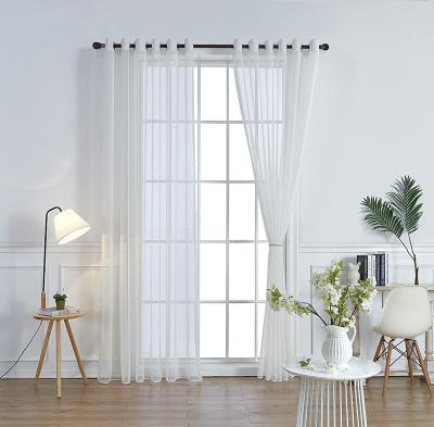 China Translucdus factory sales voile curtain voile fabric window backdrop curtain&drape living room transparent and sheer fabric for sale