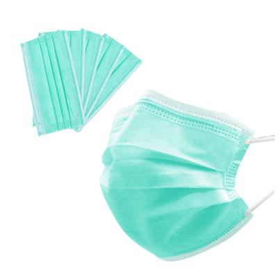 China High Quality Breathable Dustproof 3-Layer Design Disposable Medical Protective Face Mask Green Hospital Green Face Mask for sale