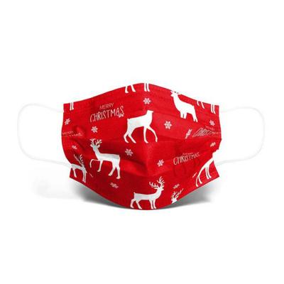 China Breathability Christmas maskss custom color printing disposable three-layer adult maskss meltblown for sale