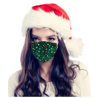 China New Christmas Print Adult Disposable Breathability Maskss Three-Layer Dustproof Maskss for sale