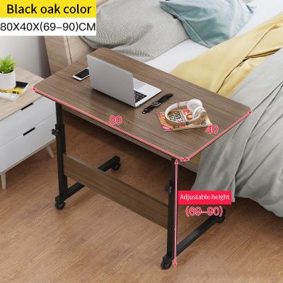 China Metal Foldable Movable Multifunctional Frame Study Laptop Desk Wood Bedside Table With Wheels for sale