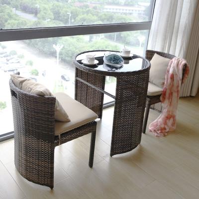 China Modern hot sale outdoor rattan furniture wicker garden chair set rattan around coffee table chair set for sale