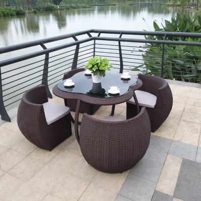 China New Arrival Garden Patio Modern Outdoor Rattan Furniture Wicker Chair Set Rattan Table Chair Set for sale