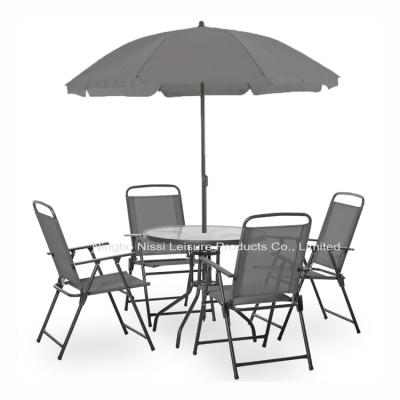 China 6 Piece EUROPEAN Outdoor Garden Furniture Patio Garden Set With Umbrella for sale