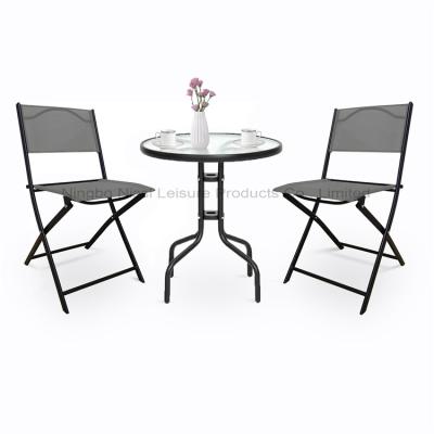 China Modern 3 Piece Metal Steel Frame Outdoor Patio Garden Backyard Bistros Set Balcony Furniture for sale