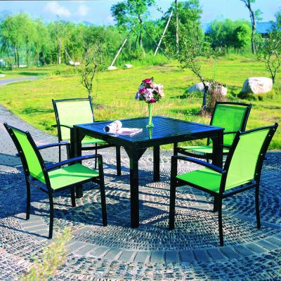 China Modern High End Mesh Square Tube Aluminum Garden Patio Furniture for sale