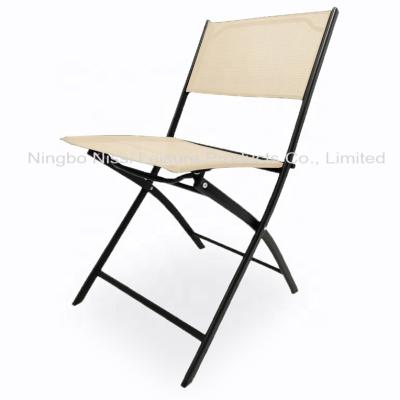 China Outdoor Modern Steel Patio Garden Bistros Single Folding Folding Metal Door Folding Chair for sale