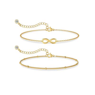 China Simple Fashion Trendi New Arrival 8 Character Bracelets Set For Women Dailys To Use Jewelry Accessories For Fashion Ladies for sale