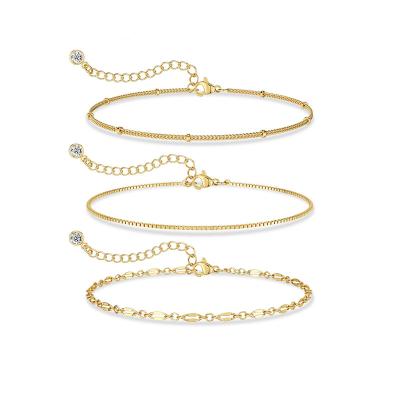 China 2023 Fashion Elegant Adjustable Charms Bracelet 3pcs/set Trendy Thin Tasty Bracelets Bangles Women Jewelry for sale