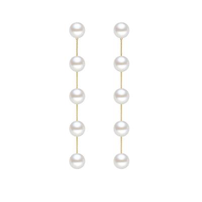 China 2023 new fashion long tassel pearl dangle earrings temperament earring gift box jewelry accessories for sale