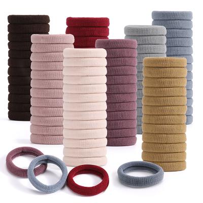 China Hair Ties 2023 Summer 8 Colors Elastic Cotton Hair Ring Soft Hair Ties For Thick Thin Hair for sale