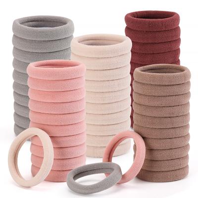 China Hair Ties Non Stop Nylon Hair Ties 100PCS Seamless Strong Elastic Cotton No Damage Hair Accessories for sale