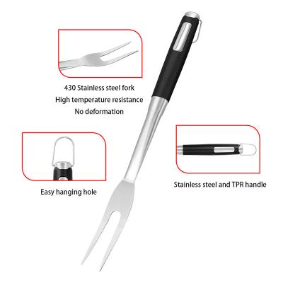 China BBQ Grill Barbecue Fork Meat Fork Easily Cleaned Camping Outdoor Food Fork For for sale