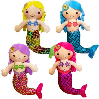 China Hot Selling Princess Eco-friendly Dolls Plush Toy Sequins Mermaid Tail Stuffed Toy For Girls Mermaid Gift for sale