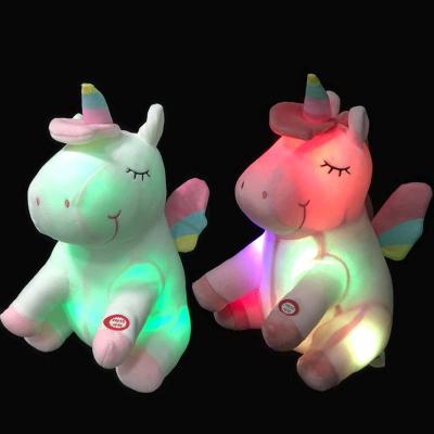 China Wholesale 25cm Promotion Kids Gift/Unicorn LED Plush Toy Pillow Unicorn LED Light Up Plush Toy Glowing Unicorn Toy for sale