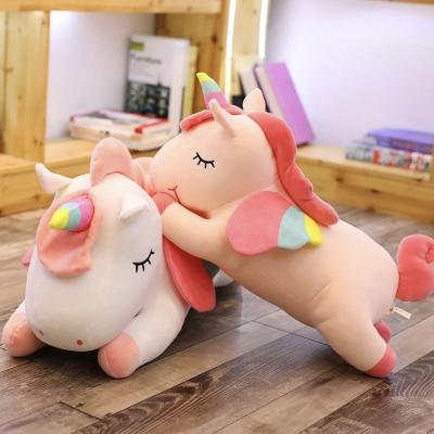 China Wholesale Plush Stuffed 30cm Unicorn Plush Pillow Toy Rainbow Flying Horse Stuffed Animals Christmas Gift For Girls for sale