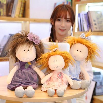 China Kids Gift/Promotion Factory Customized Popular 40cm Lace Flower Skirt Baby Girl Cloth Dressed Rag Doll With Blonde Hair For Promotional Gifts for sale