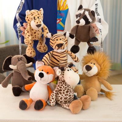 China Custom Kids Gift Fox Raccoon Giraffe Elephant Plush Toy / Jungle Tiger Forest Animal Toys Soft Stuffed Factory Wholesale Promotion for sale