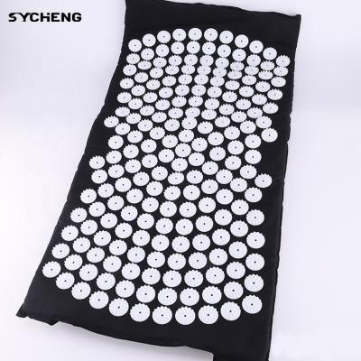 China Acupressure Needle Nail Fitness Non Slip Strip Back Workout Routines Exercise Acupuncture Mat And Pillow Massage Yoga Set for sale