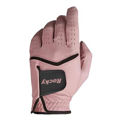 China Wholesale custom logo high quality cabretta leather women men anti slip leather mens pink comfortable golf mittens for sale