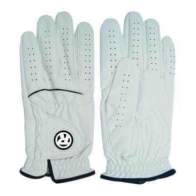 China Mens Customized White Soft Leather Golf Mitt Mens Comfortable Anti Slip Golf Mitts for sale