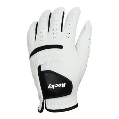 China Wholesale Custom White Logo Mens Comfortable Sporty Golf Anti Slip Leather Mitts for sale