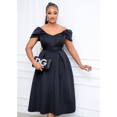 China New Fashion Design Plus Size Plus Size Off The Shoulder Big Edge Short Sheath Strapless Women Party Dress for sale