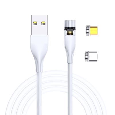 China Convenient 3 in 1 Type C Micro Charger Cord 360+180 Wire 3A Rotation Magnetic USB Fast Charging Cable for sale