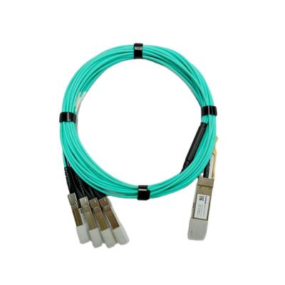 China Data Center Q4SFP-100-A20-GC 100G QSFP28 to 4xSFP28 Active Breakout Optical Cable 20M for sale