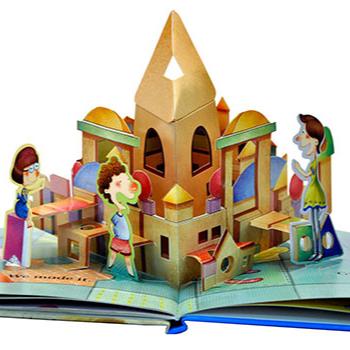 China paper & Cardboard Book 3D Custom Coloring Pop Up Books Popular Kids Learning Book Printing for sale