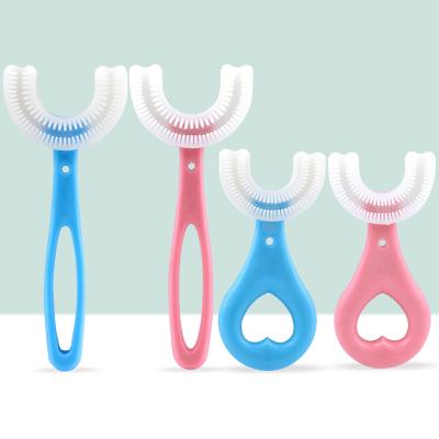 China 360 Degree Wholesale Reusable Child Toothbrush U Children's Manual U Shape Toothbrush U Shaped Toothbrush For Kids for sale