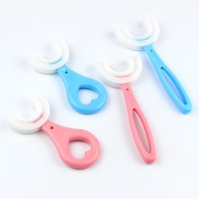 China Wholesale Reusable cheap silicone u shape kids 360 toothbrush u kids u shaped toothbrush for kids for sale