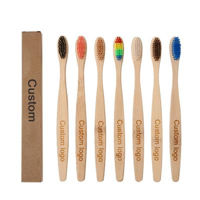 China Small Bamboo Charcoal Toothbrush Custom Bamboo Toothbrush Manufacturer Customized Wood Eco-friendly Biodegradable for sale