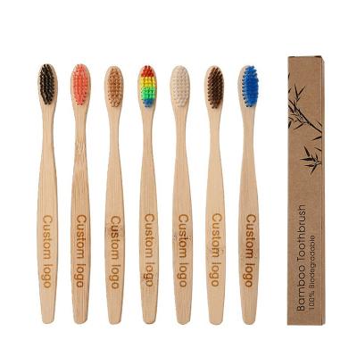 China Eco-friendly Biodegradable Bambuu natural bamboo charcoal toothbrush bamboo travel toothbrush wood biodegradable bristle for sale