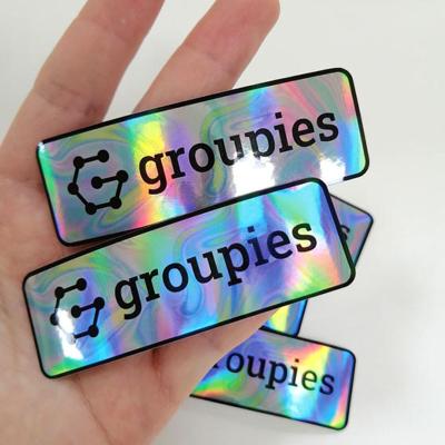 China Waterproof Custom Self Adhesive Rainbow Holographic Labels Hologram Die Cut Sticker for sale