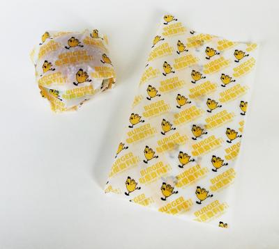 China Food Wrapping Paper Greaseproof Wrap, Burger Wrapping Paper, Custom Printed Greaseproof White Sandwich Paper Wrap for sale