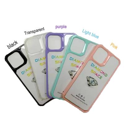 China Anti-fall tpu+acrylic transparent simple style mobile phone case for iphone 12 pro samsung iphone12 iphone11 xr for sale