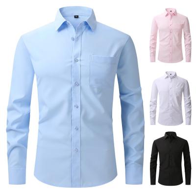 China Modegeschäft Stretch Slim Long Sleeve Herren′s Hemd Großhandel Lieferung zu verkaufen