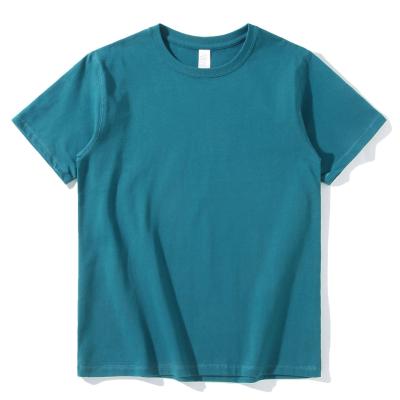 Cina T-shirt di cotone da 270 g T-shirt maschile e femminile Retro Solid Color Fixed Logo Class Uniform Loose T-shirt maschile e femminile in vendita