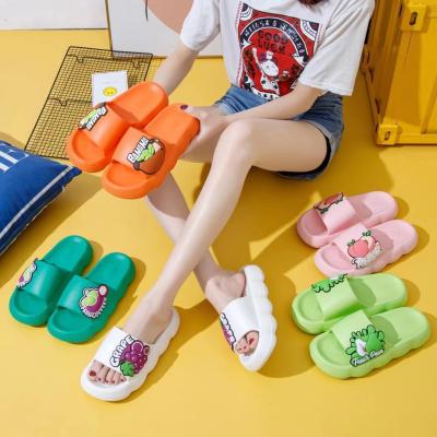 China EVA Fruit Slippers Thick Soles Outside Wear Couple Slippers Soft Bottom Shoes for sale